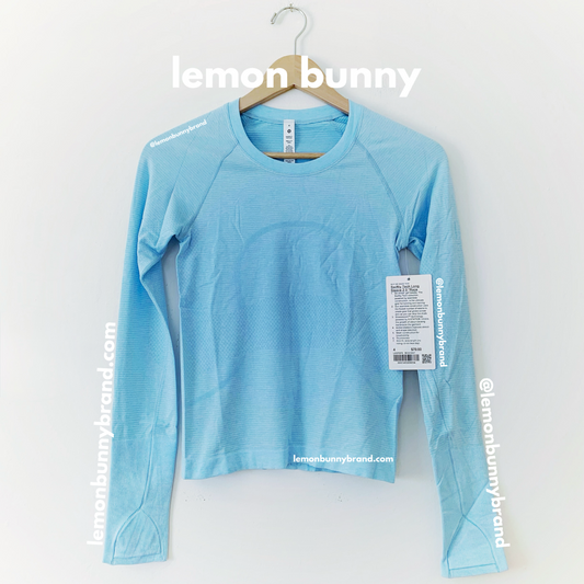 lululemon Swiftly Tech Long Sleeve Shirt 2.0 *Race Length in Blue Chill/White, Size 4