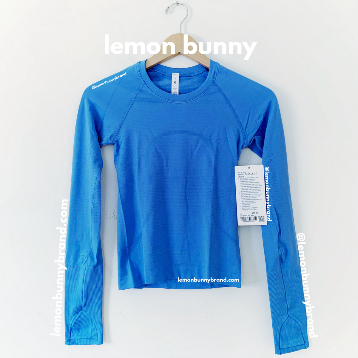 lululemon Swiftly Tech Long Sleeve Shirt 2.0 *Race Length in Blue Nile/Blue Nile, Size 2