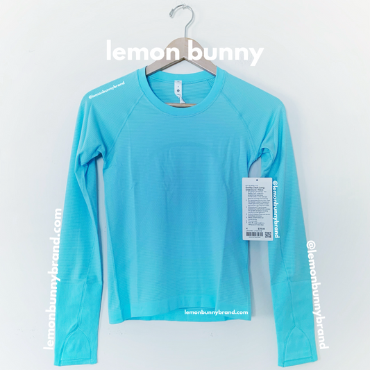 lululemon Swiftly Tech Long Sleeve Shirt 2.0 *Race Length in Cyan Blue/Cyan Blue, Size 4