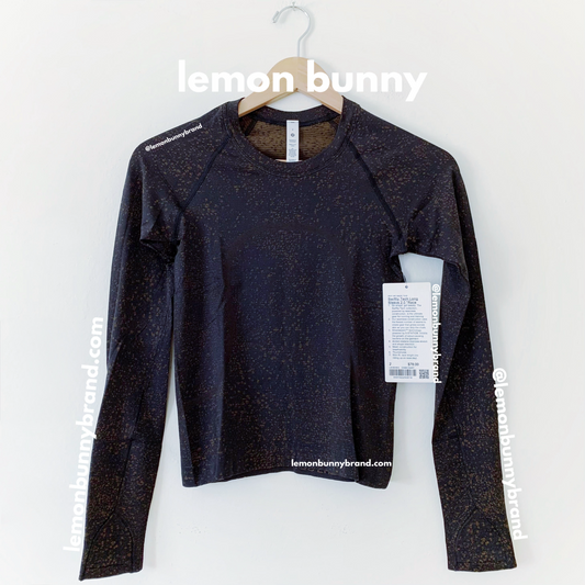 lululemon Swiftly Tech Long Sleeve Shirt 2.0 *Race Length in Distorted Noise Black/Deep Artifact, Size 2