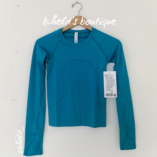 lululemon Swiftly Tech Long Sleeve Shirt 2.0 *Race Length in Oceanic/Oceanic, Size 2