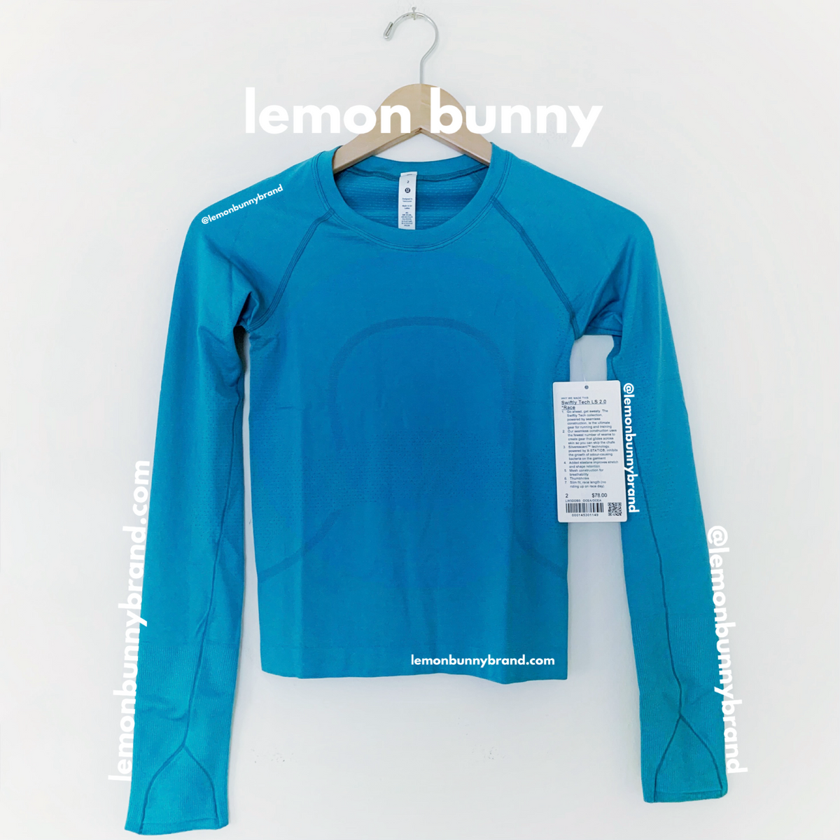 lululemon Swiftly Tech Long Sleeve Shirt 2.0 *Race Length in Oceanic/Oceanic, Size 2