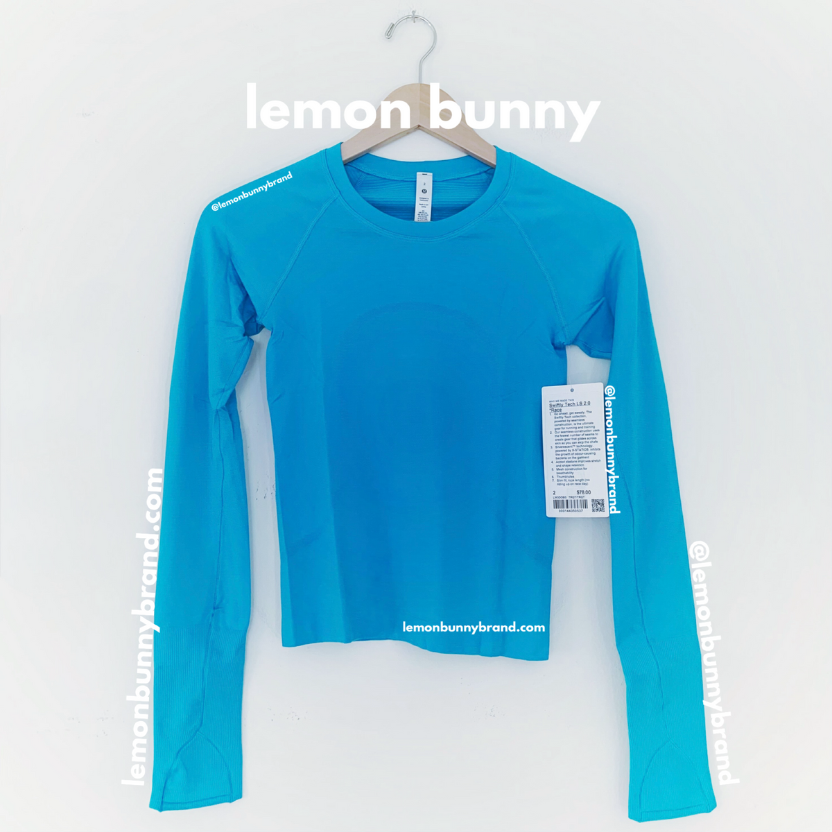 lululemon Swiftly Tech Long Sleeve Shirt 2.0 *Race Length in Turquoise Tide/Turquoise Tide, Size 2