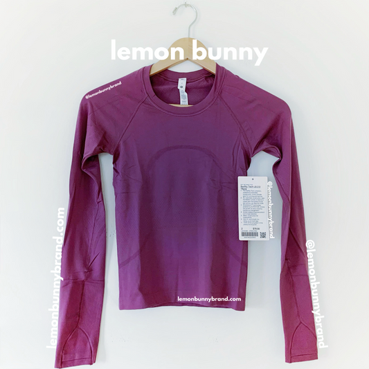 lululemon Swiftly Tech Long Sleeve Shirt 2.0 *Race Length in Vintage Plum/Vintage Plum, Size 2