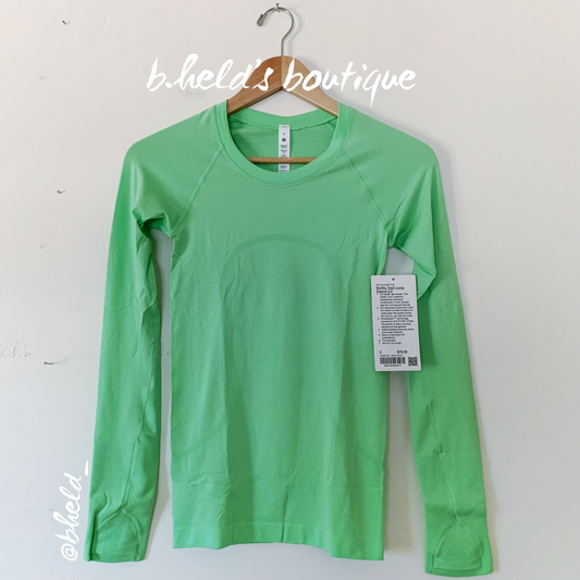 lululemon Swiftly Tech Long Sleeve Shirt 2.0 in Scream Green Light/Scream Green Light, Size 2