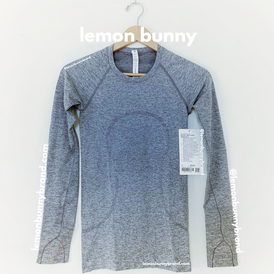 lululemon Swiftly Tech Long Sleeve Shirt 2.0 in Slate/White, Size 2