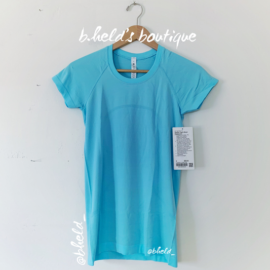 lululemon Swiftly Tech Short Sleeve Shirt 2.0 in Cyan Blue/Cyan Blue, Size 6