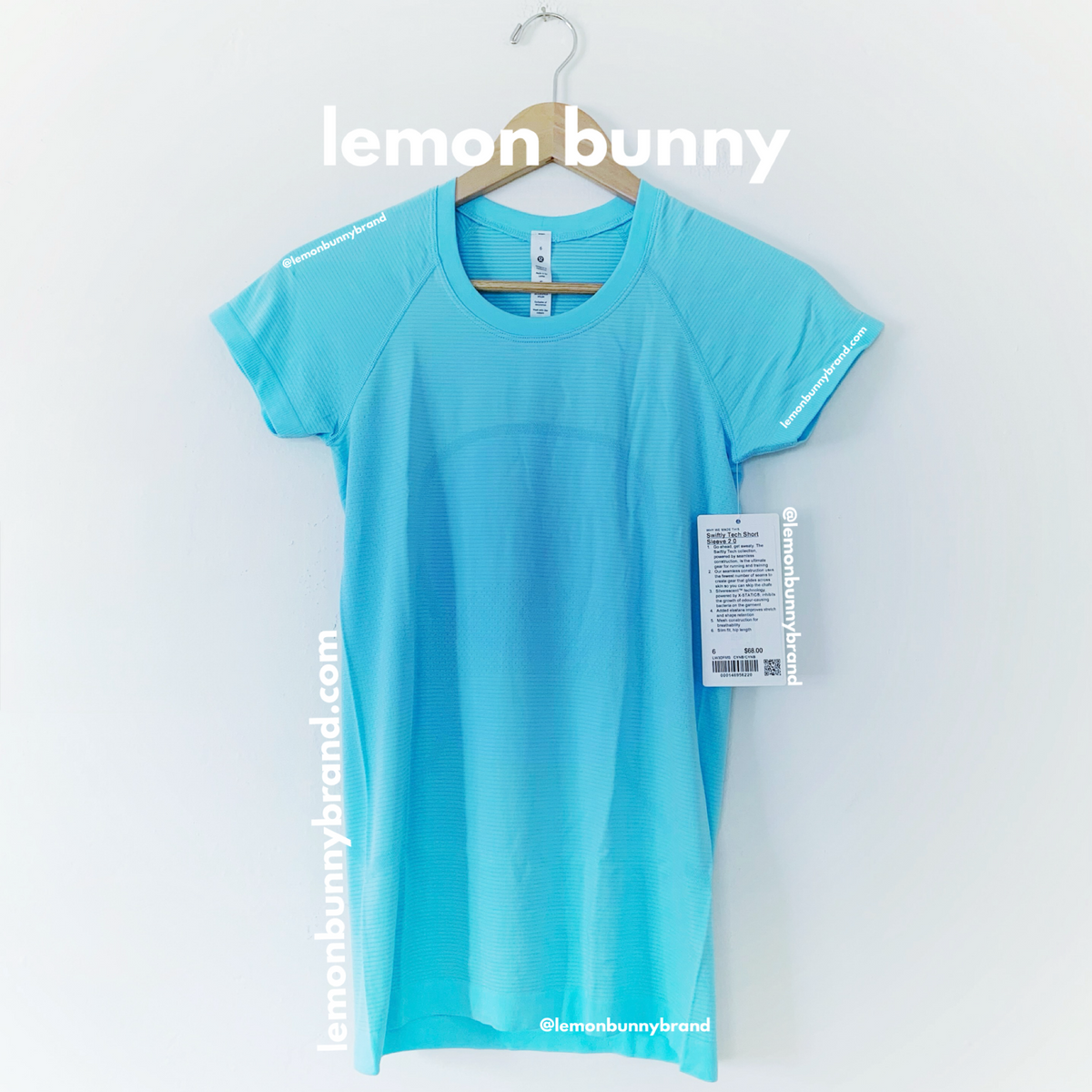 lululemon Swiftly Tech Short Sleeve Shirt 2.0 in Cyan Blue/Cyan Blue, Size 6