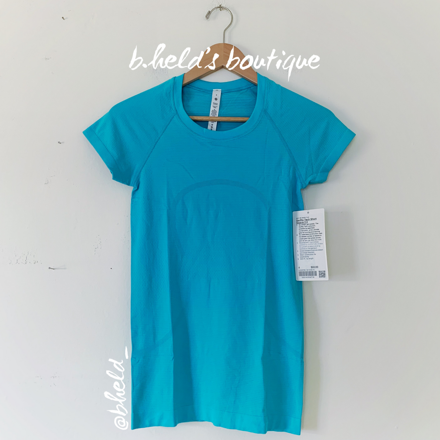 lululemon Swiftly Tech Short Sleeve Shirt 2.0 in Electric Turquoise/Electric Turquoise, Size 4