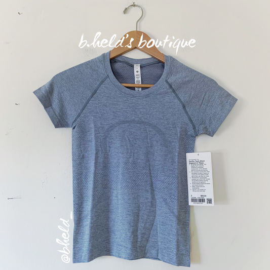 lululemon Swiftly Tech Short Sleeve Shirt 2.0 *Race Length in Chambray/Powder Blue, Size 2