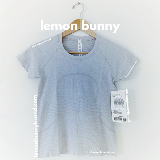 lululemon Swiftly Tech Short Sleeve Shirt 2.0 *Race Length in Chrome/White, Size 4