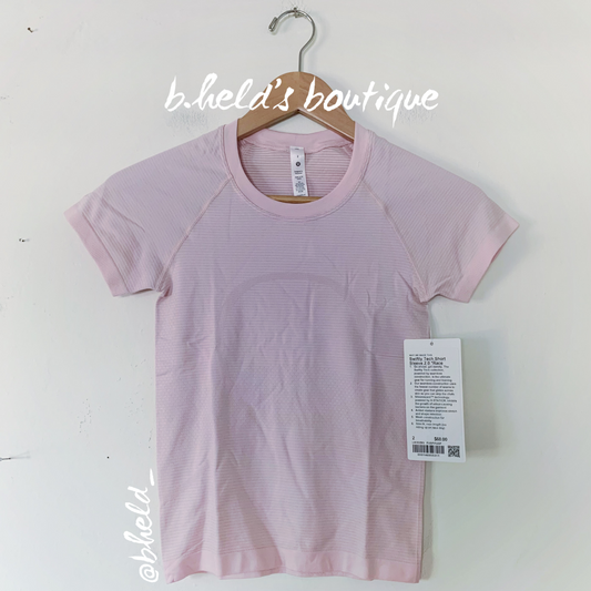 lululemon Swiftly Tech Short Sleeve Shirt 2.0 *Race Length in Flush Pink/Flush Pink, Size 2