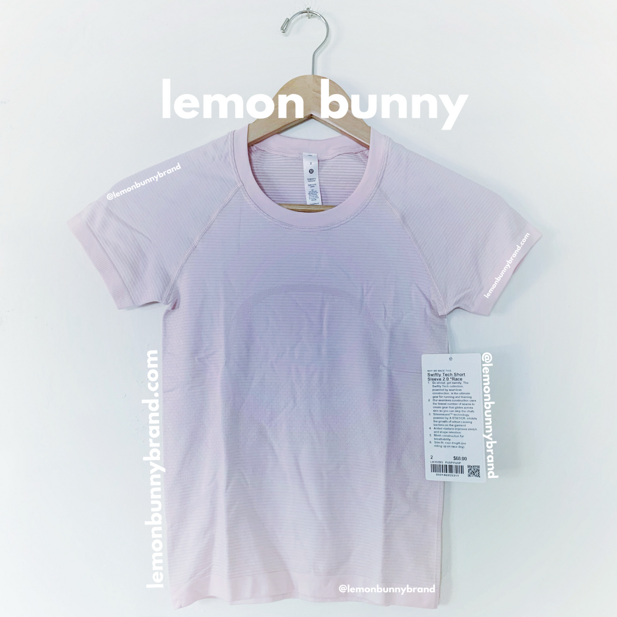lululemon Swiftly Tech Short Sleeve Shirt 2.0 *Race Length in Flush Pink/Flush Pink, Size 2