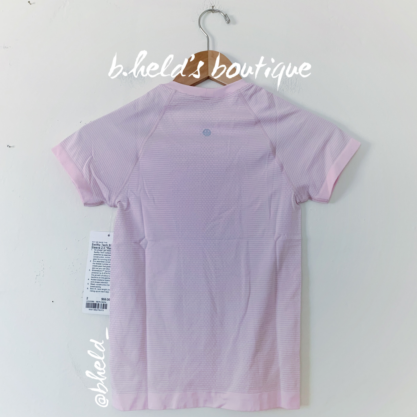 lululemon Swiftly Tech Short Sleeve Shirt 2.0 *Race Length in Meadowsweet Pink/Meadowsweet Pink, Size 2