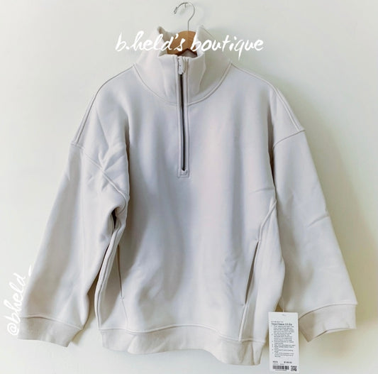 lululemon Thick Fleece Half-Zip in White Opal, Size XS/S