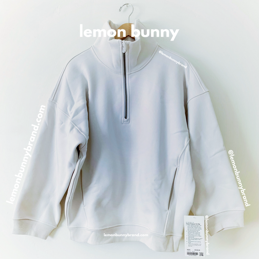 lululemon Thick Fleece Half-Zip in White Opal, Size XS/S