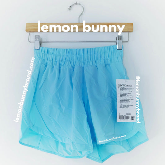 lululemon Track That Mid-Rise Lined Short 5" in Icing Blue, Size 4