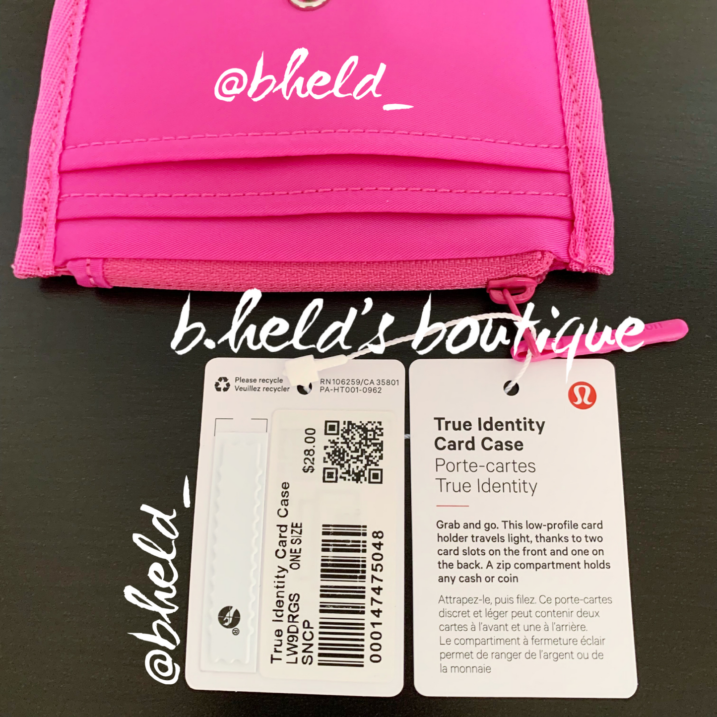 lululemon True Identity Card Case Wallet in Sonic Pink, One Size