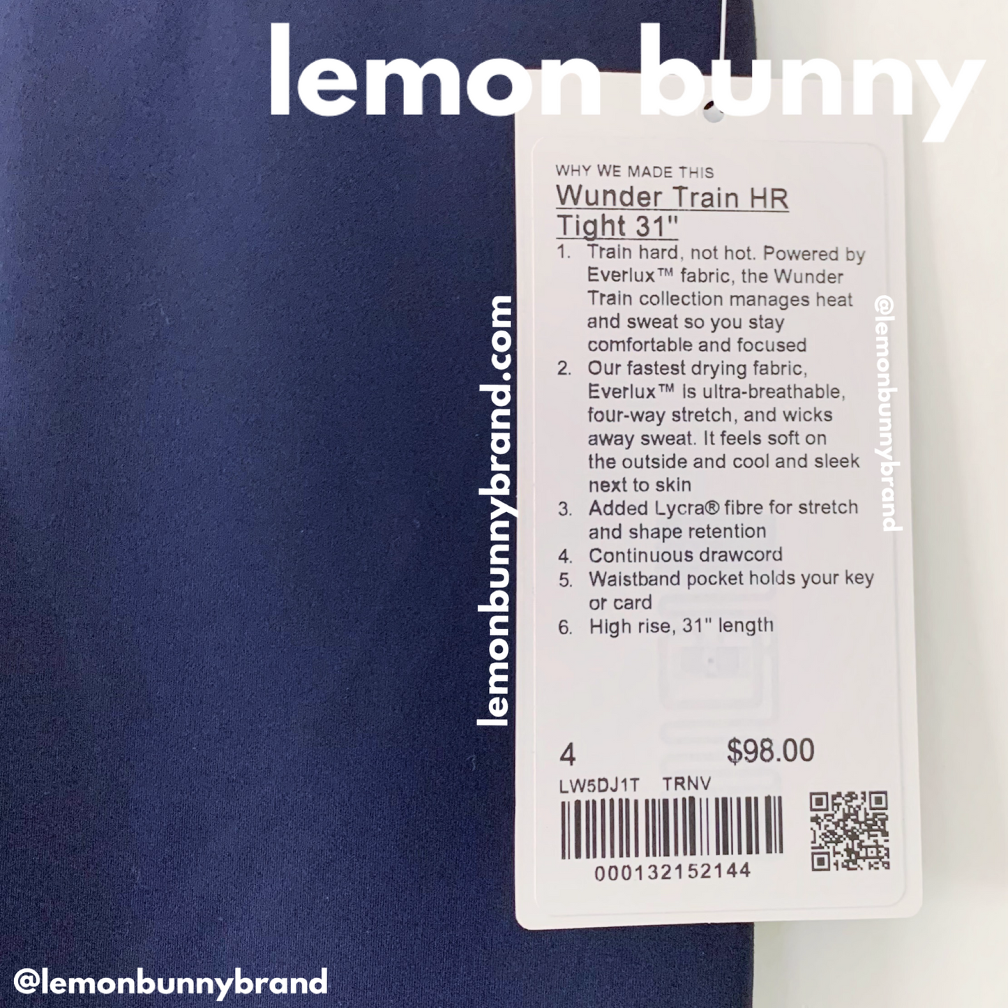 lululemon Wunder Train High-Rise Tight 31" in True Navy, Size 4