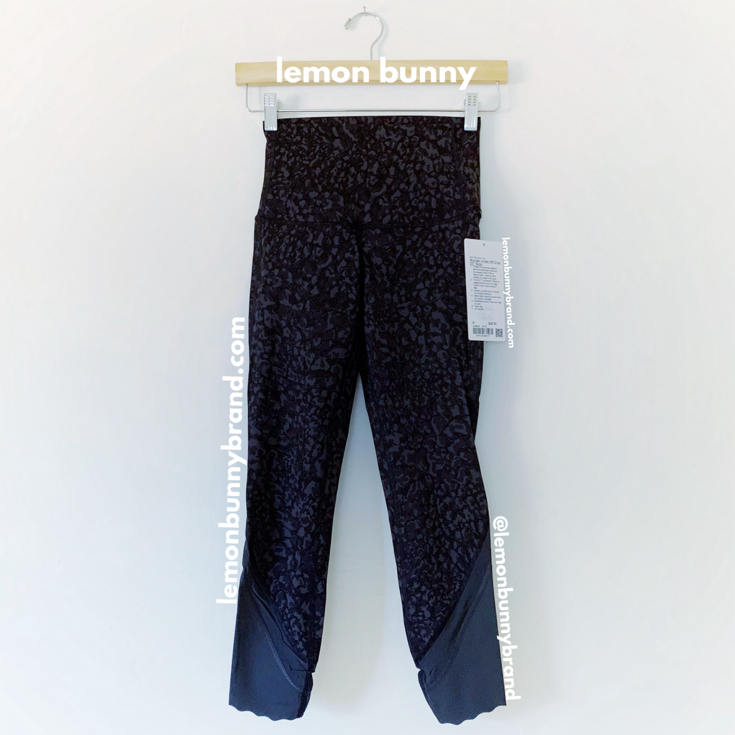 lululemon Wunder Under Crop High-Rise *Roll Down Scallop 23" in Wild Thing Camo Deep Coal Multi, Size 4