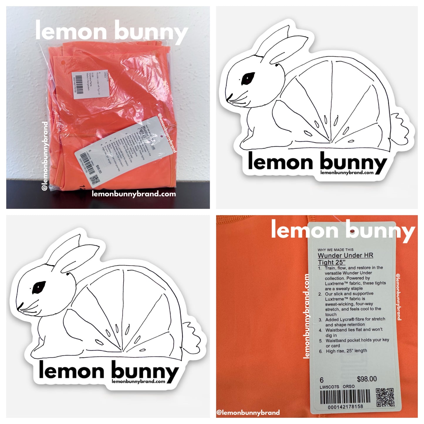 lululemon Wunder Under High-Rise Tight 25" *Luxtreme in Orange Soda, Size 6 (Double-Lined)