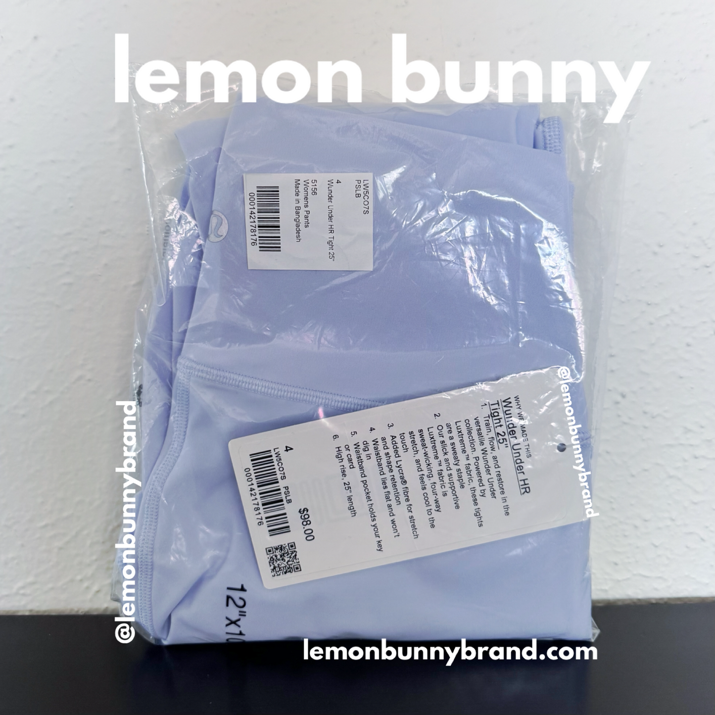 lululemon Wunder Under High-Rise Tight 25" *Luxtreme in Pastel Blue, Size 4 (Double-Lined)