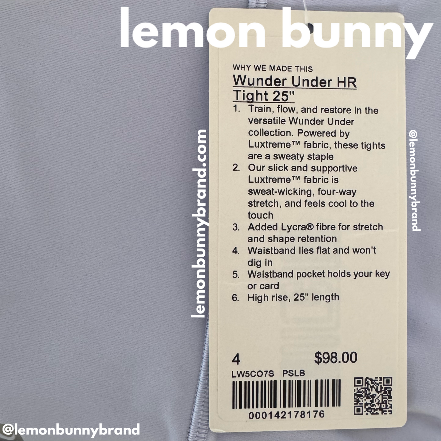 lululemon Wunder Under High-Rise Tight 25" *Luxtreme in Pastel Blue, Size 4 (Double-Lined)