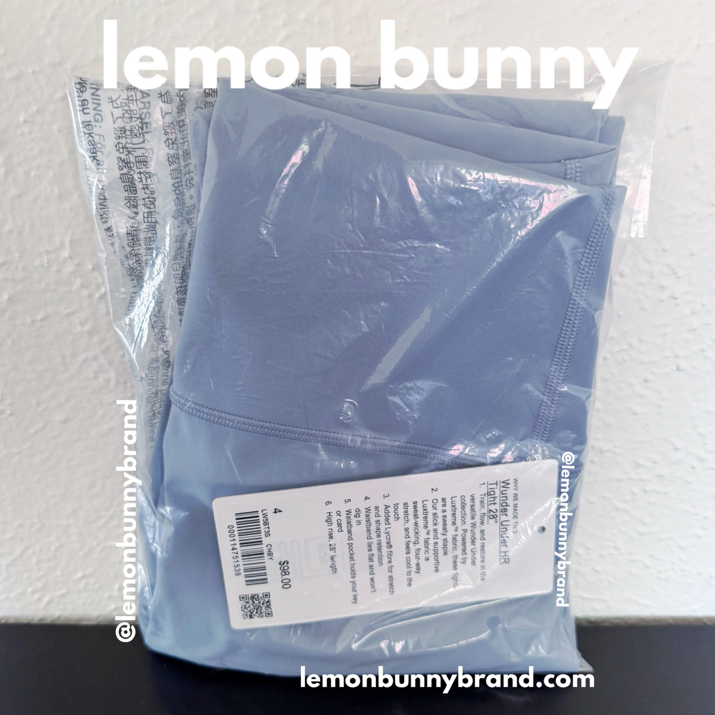 lululemon Wunder Under High-Rise Tight 28" *Luxtreme in Chambray, Size 4 (Single-Lined)